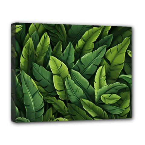 Green Leaves Canvas 14  X 11  (stretched) by goljakoff