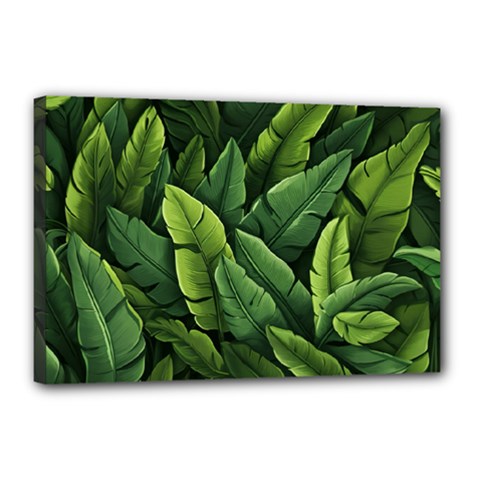 Green Leaves Canvas 18  X 12  (stretched) by goljakoff