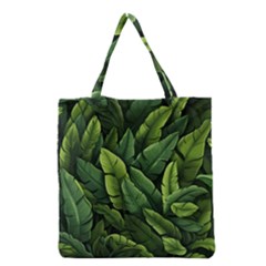 Green Leaves Grocery Tote Bag by goljakoff