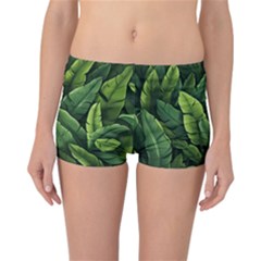 Green Leaves Reversible Boyleg Bikini Bottoms by goljakoff