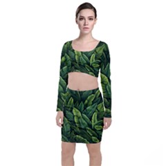 Green Leaves Top And Skirt Sets by goljakoff