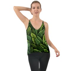 Green Leaves Chiffon Cami by goljakoff