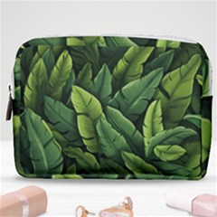 Green Leaves Make Up Pouch (medium) by goljakoff