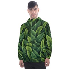 Green Leaves Men s Front Pocket Pullover Windbreaker by goljakoff