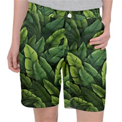 Green Leaves Women s Pocket Shorts by goljakoff