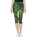 Green leaves Inside Out Lightweight Velour Capri Leggings  View1