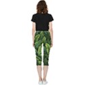 Green leaves Inside Out Lightweight Velour Capri Leggings  View2