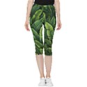 Green leaves Inside Out Lightweight Velour Capri Leggings  View3