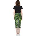 Green leaves Inside Out Lightweight Velour Capri Leggings  View4