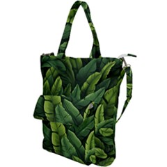 Green Leaves Shoulder Tote Bag by goljakoff