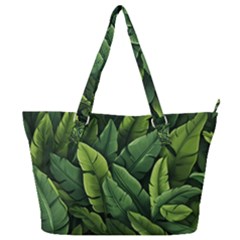 Green Leaves Full Print Shoulder Bag by goljakoff