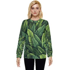 Green Leaves Hidden Pocket Sweatshirt by goljakoff