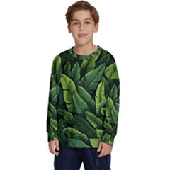 Green Leaves Kids  Crewneck Sweatshirt