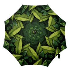 Banana Leaves Pattern Hook Handle Umbrellas (large) by goljakoff