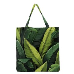 Banana Leaves Pattern Grocery Tote Bag by goljakoff