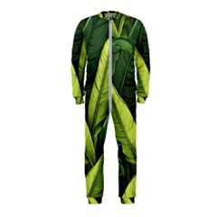 Banana Leaves Pattern Onepiece Jumpsuit (kids)