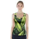 Banana leaves pattern Racer Back Sports Top View1