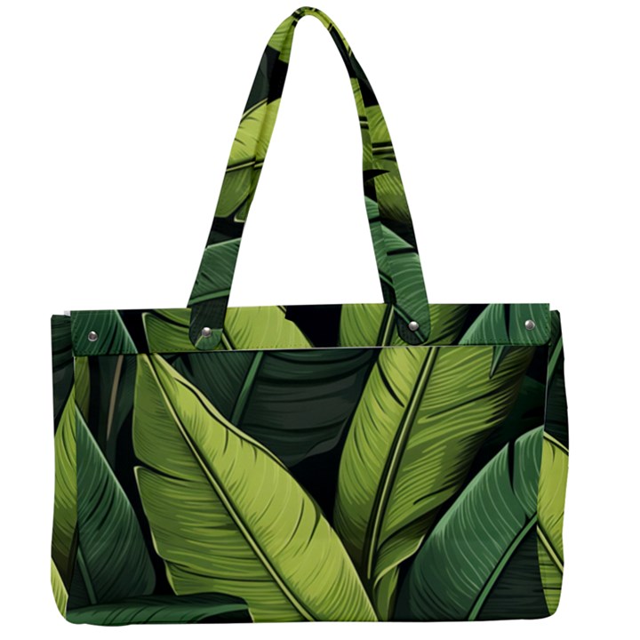 Banana leaves pattern Canvas Work Bag