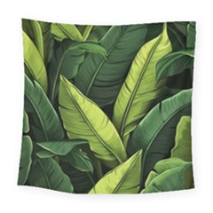 Banana Leaves Pattern Square Tapestry (large)