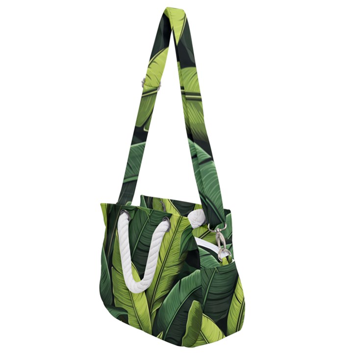 Banana leaves pattern Rope Handles Shoulder Strap Bag