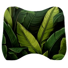 Banana Leaves Pattern Velour Head Support Cushion by goljakoff