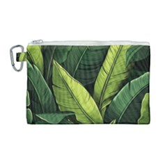 Banana Leaves Pattern Canvas Cosmetic Bag (large) by goljakoff