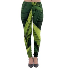 Banana Leaves Pattern Lightweight Velour Leggings by goljakoff