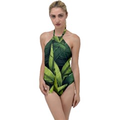 Banana Leaves Pattern Go With The Flow One Piece Swimsuit by goljakoff