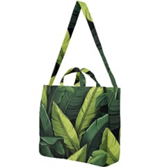 Banana Leaves Pattern Square Shoulder Tote Bag by goljakoff