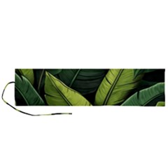 Banana Leaves Pattern Roll Up Canvas Pencil Holder (l) by goljakoff