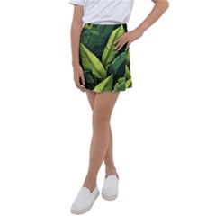 Banana Leaves Pattern Kids  Tennis Skirt by goljakoff