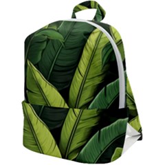 Banana Leaves Pattern Zip Up Backpack by goljakoff