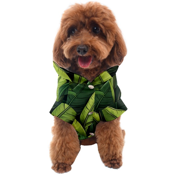 Banana leaves pattern Dog Coat