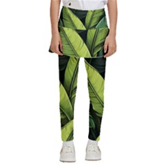 Banana Leaves Pattern Kids  Skirted Pants by goljakoff