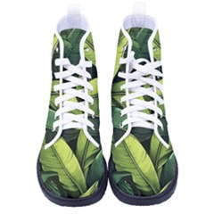 Banana Leaves Pattern Men s High-top Canvas Sneakers by goljakoff