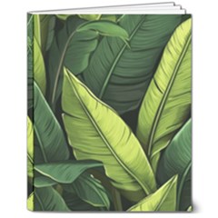 Banana Leaves Pattern 8  X 10  Hardcover Notebook by goljakoff