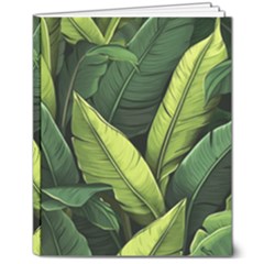 Banana Leaves Pattern 8  X 10  Softcover Notebook by goljakoff