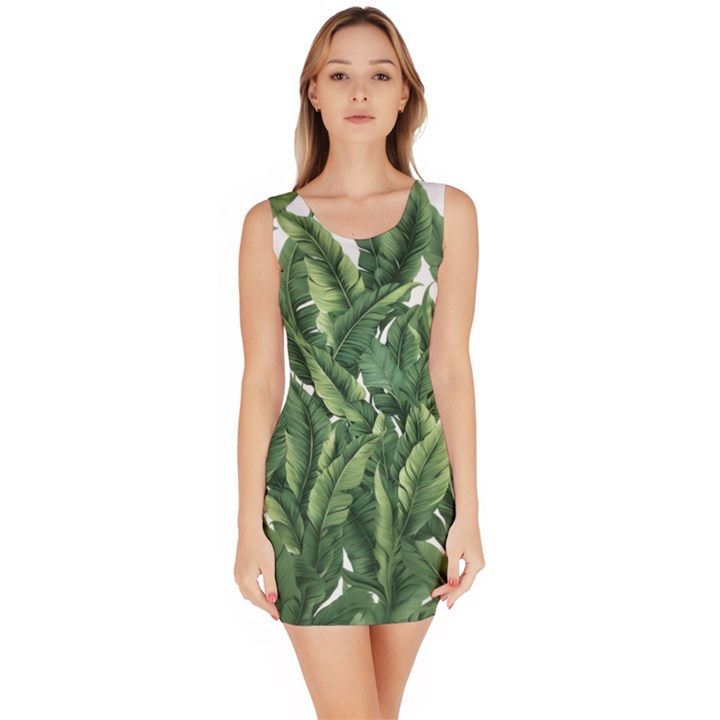 Tropical leaves Bodycon Dress