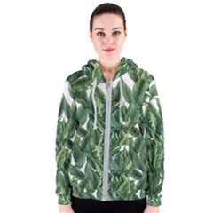 Tropical Leaves Women s Zipper Hoodie