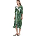 Tropical leaves Women s Cotton 3/4 Sleeve Nightgown View2