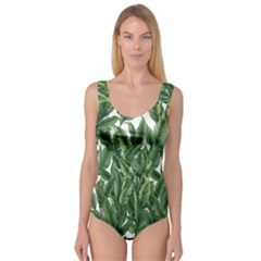 Tropical Leaves Princess Tank Leotard  by goljakoff