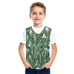 Tropical Leaves Kids  Basketball Tank Top by goljakoff