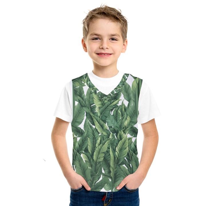 Tropical leaves Kids  Basketball Tank Top