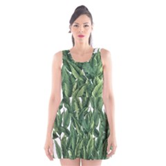 Tropical Leaves Scoop Neck Skater Dress by goljakoff