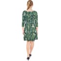 Tropical leaves Quarter Sleeve Front Wrap Dress View2