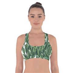 Tropical Leaves Cross Back Sports Bra by goljakoff