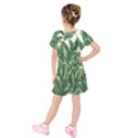 Tropical leaves Kids  Short Sleeve Velvet Dress View2