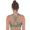 Tropical leaves Cross String Back Sports Bra View2