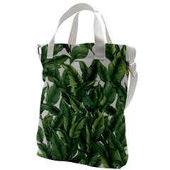 Tropical Leaves Canvas Messenger Bag by goljakoff