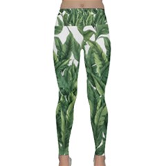 Tropical Leaves Lightweight Velour Classic Yoga Leggings by goljakoff